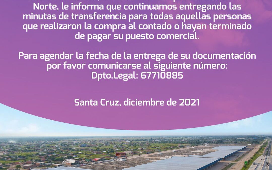 Entrega minutas de transferencia de puestos comerciales Monumental Norte